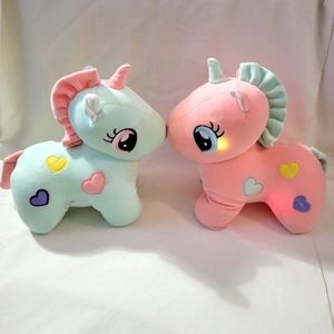 Super Cute Squishy Unicorn Plush Set. Pastel Mint & Pink Unicorn Plush Set